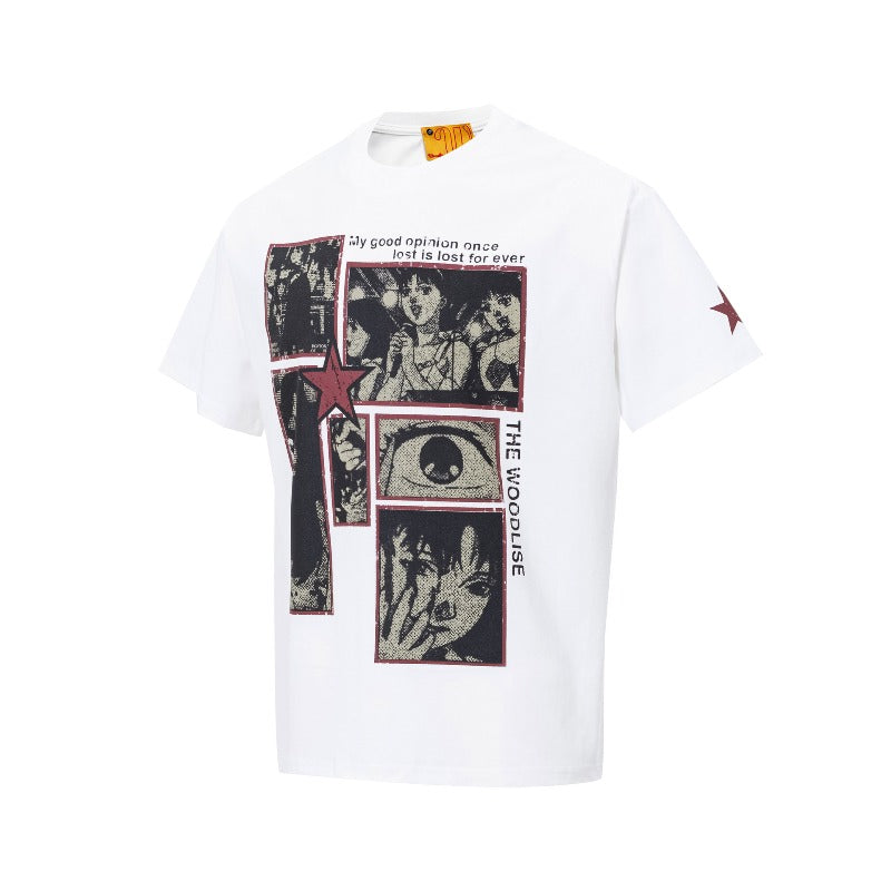 Men's t-shirts: wt american street style, unisex, premium feel, summer cartoon graphic design, cool-touch, men's loose fit short sleeve tee
