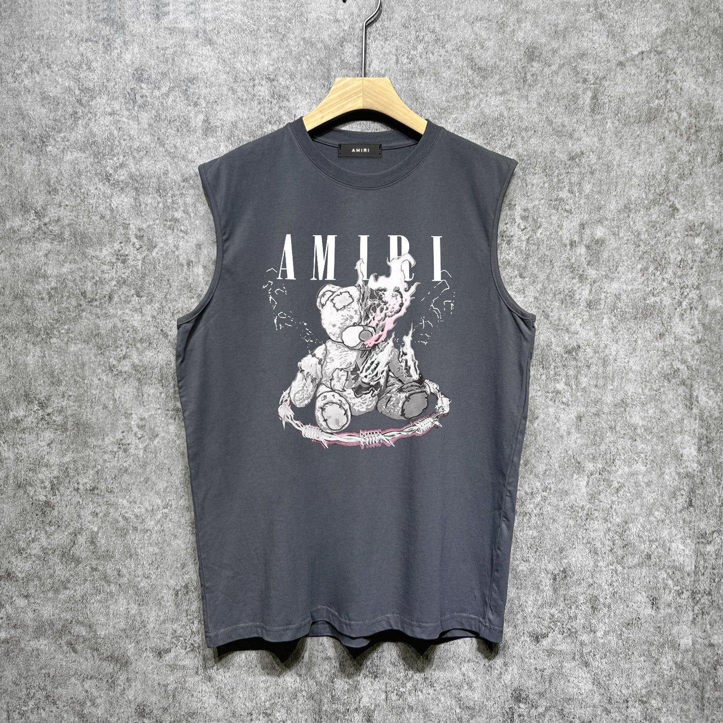 Amiri tank top teddy bear printing
