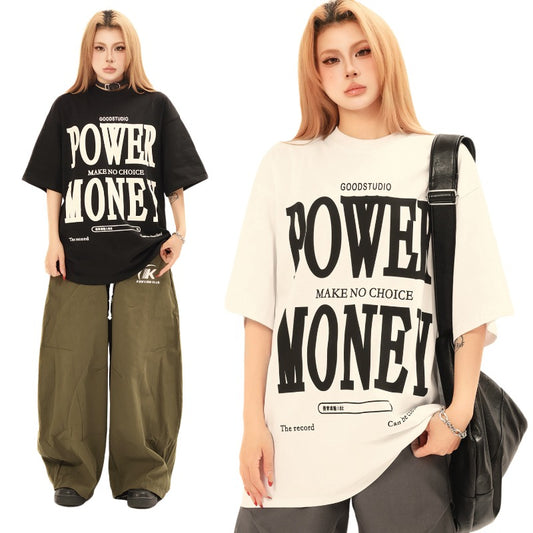 Men's t-shirts: american street style, unisex retro creative letter graphic design, men's loose fit premium heavyweight short sleeve tee