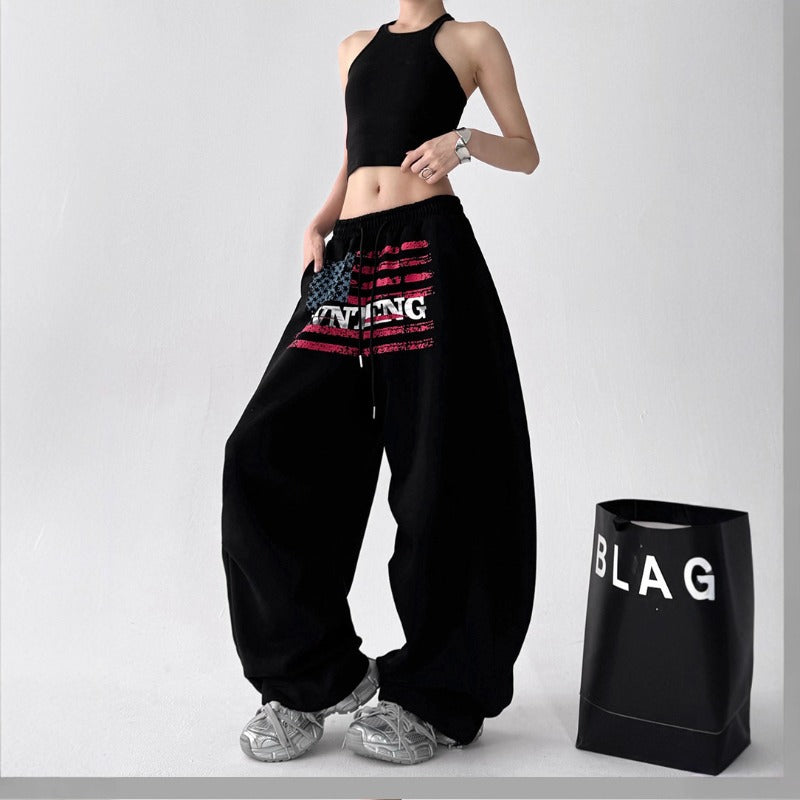 Women casual pants loose women elastic waist wide legs