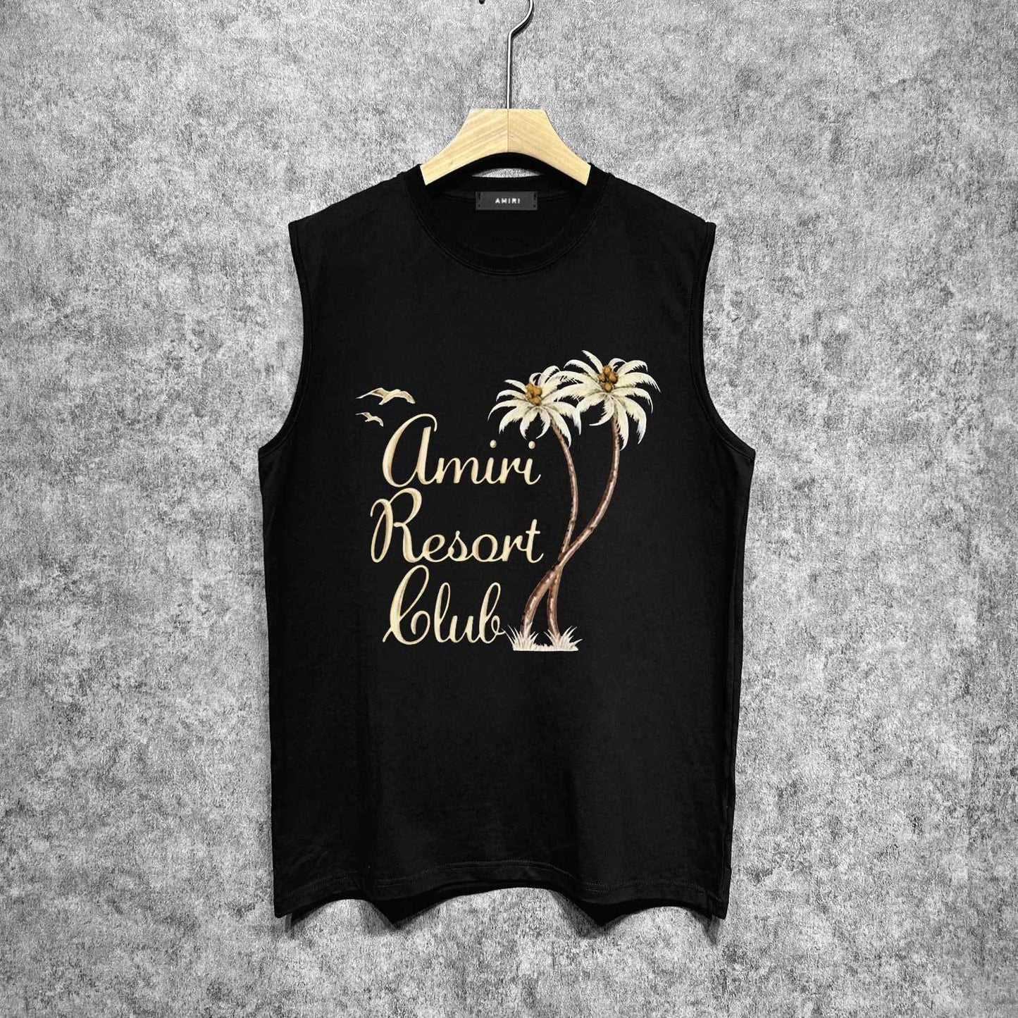 Amiri tank top coconut tree bird printing