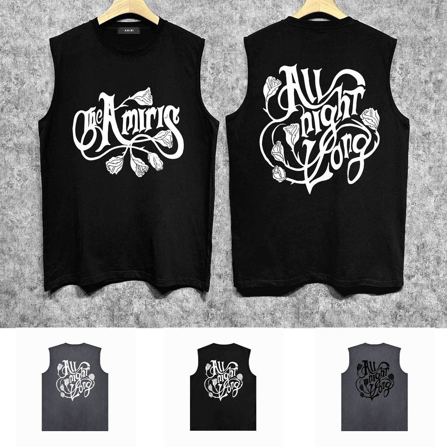 Amiri tank top morning glory printing