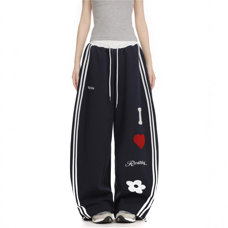 Women casual pants women's alphabet love stitching sweatpants