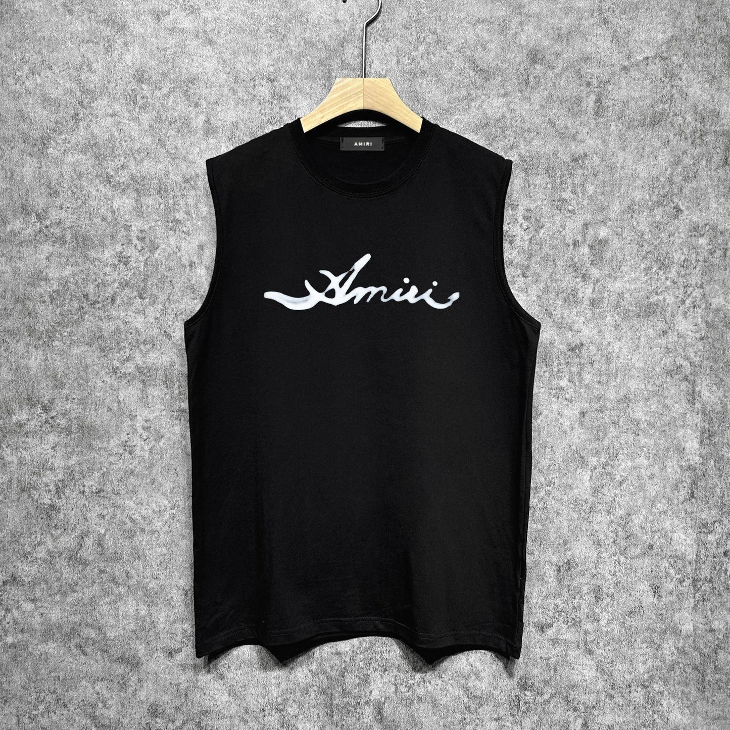 Amiri tank top smoke letter horizontal strip printing