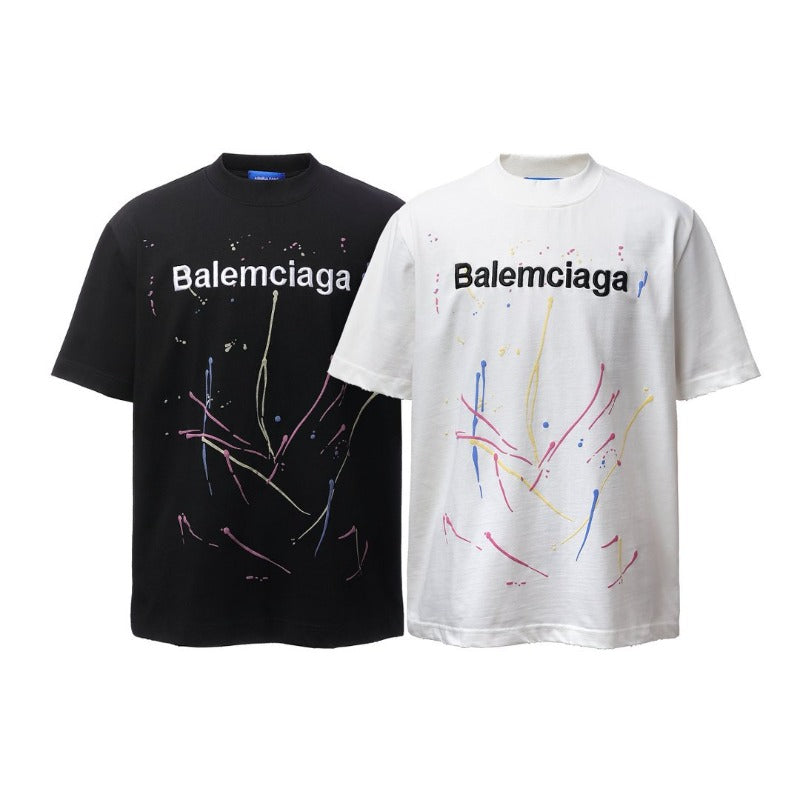 Men's t-shirts: american retro heavyweight double yarn high-quality colorful print design, men's crew neck loose fit short sleeve t-shirt