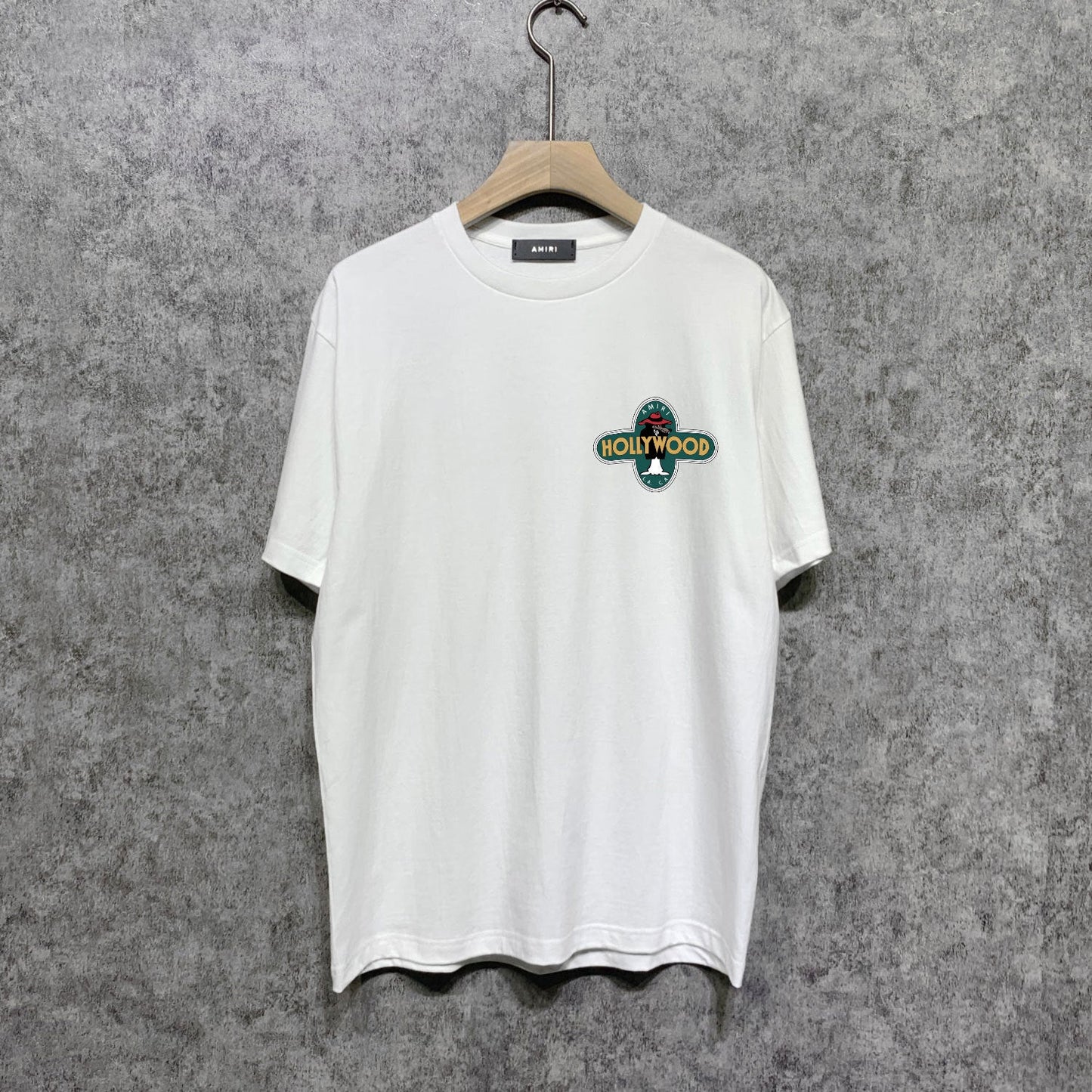 Amiri t shirts gray wolf cross printing short sleeve