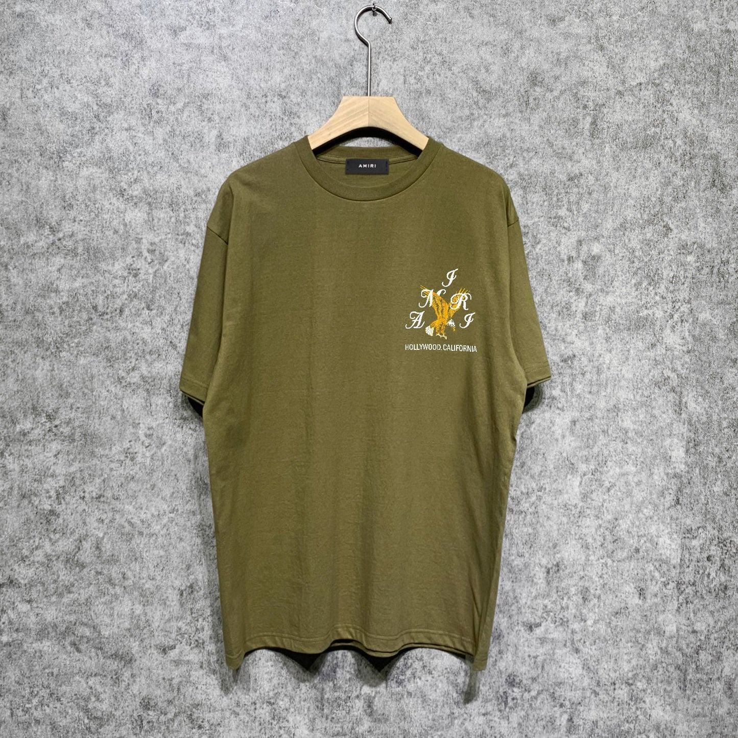 Amiri t shirts hollywood eagle printing short sleeve