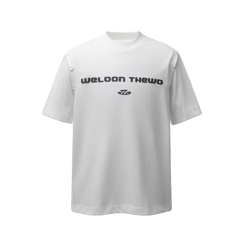 Men's t-shirts: american retro heavyweight double yarn printed graphic deconstructed design high street oversized short sleeve tee