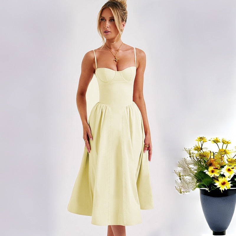 Women's dress - cross-border amazon fashion: spring/summer sexy & stylish camisole dress - slimming, backless design for european & american markets