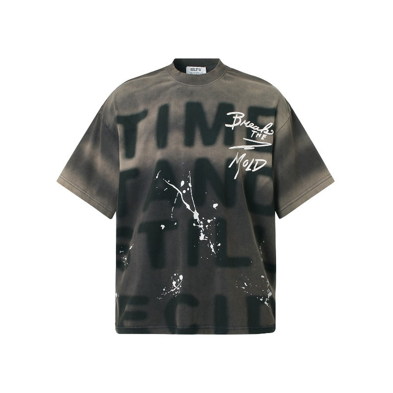 Men's t-shirts: american street style summer unisex distressed washed gradient premium design men's loose fit short sleeve t-shirt