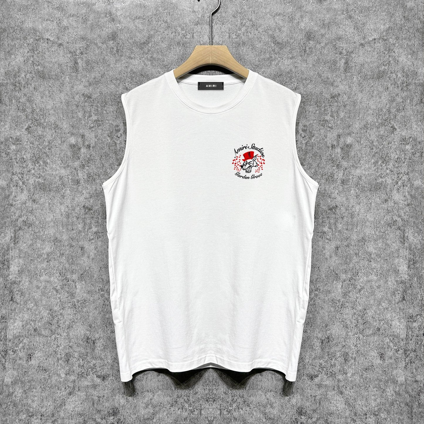 Amiri tank top hat big gray wolf printing