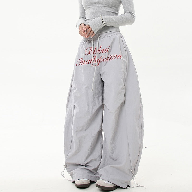 Women casual pant letter embroiderretro