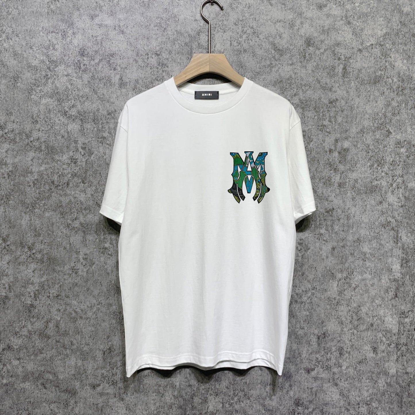 Amiri t shirts camouflage letterprinting short sleeves