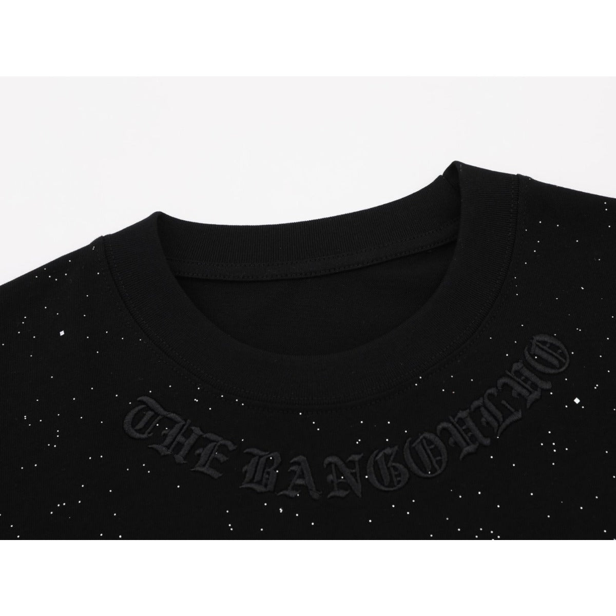 Men t shirts summer glitter deconstructed embroiderloose round neck short sleeves