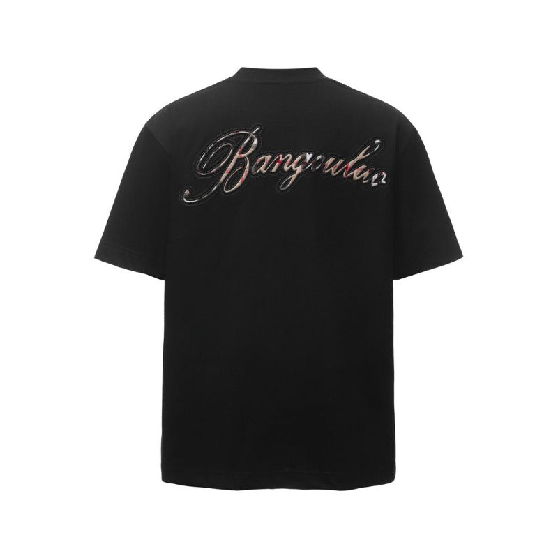 Men's t-shirts: american retro heavyweight double yarn logo embroidered crew neck design, men's high street oversized short sleeve tee