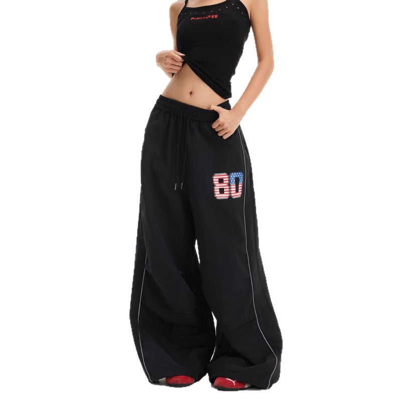 Women casual pant flag digital printingloose