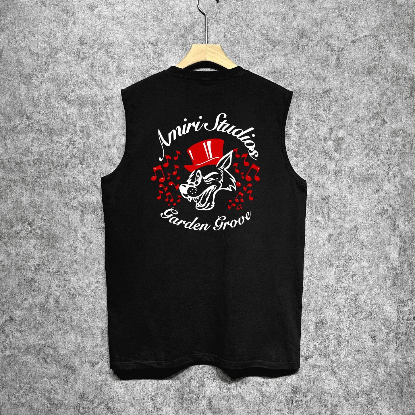 Amiri tank top hat big gray wolf printing