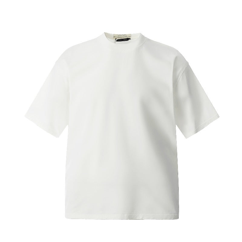 Men's t-shirts: american street style, unisex solid color deconstructed patchwork, premium design, men's loose fit short sleeve tee