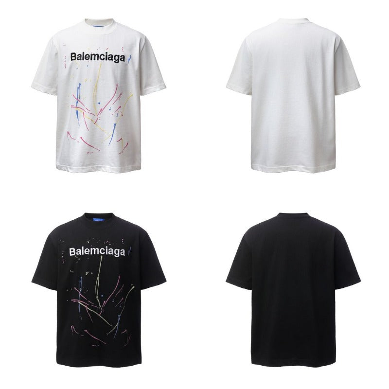 Men's t-shirts: american retro heavyweight double yarn high-quality colorful print design, men's crew neck loose fit short sleeve t-shirt