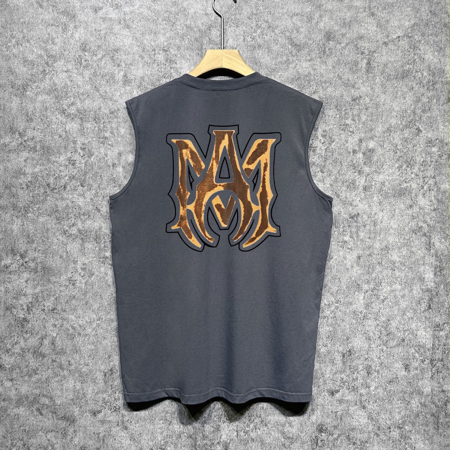 Amiri tank top splashed paint skeleton printing