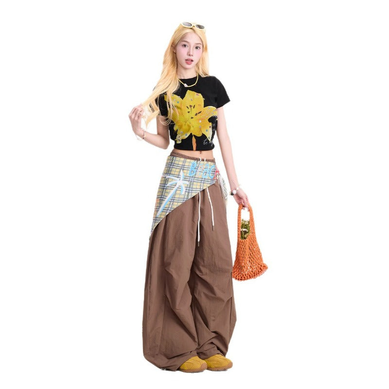 Women casual pants loosehigh waistsummer
