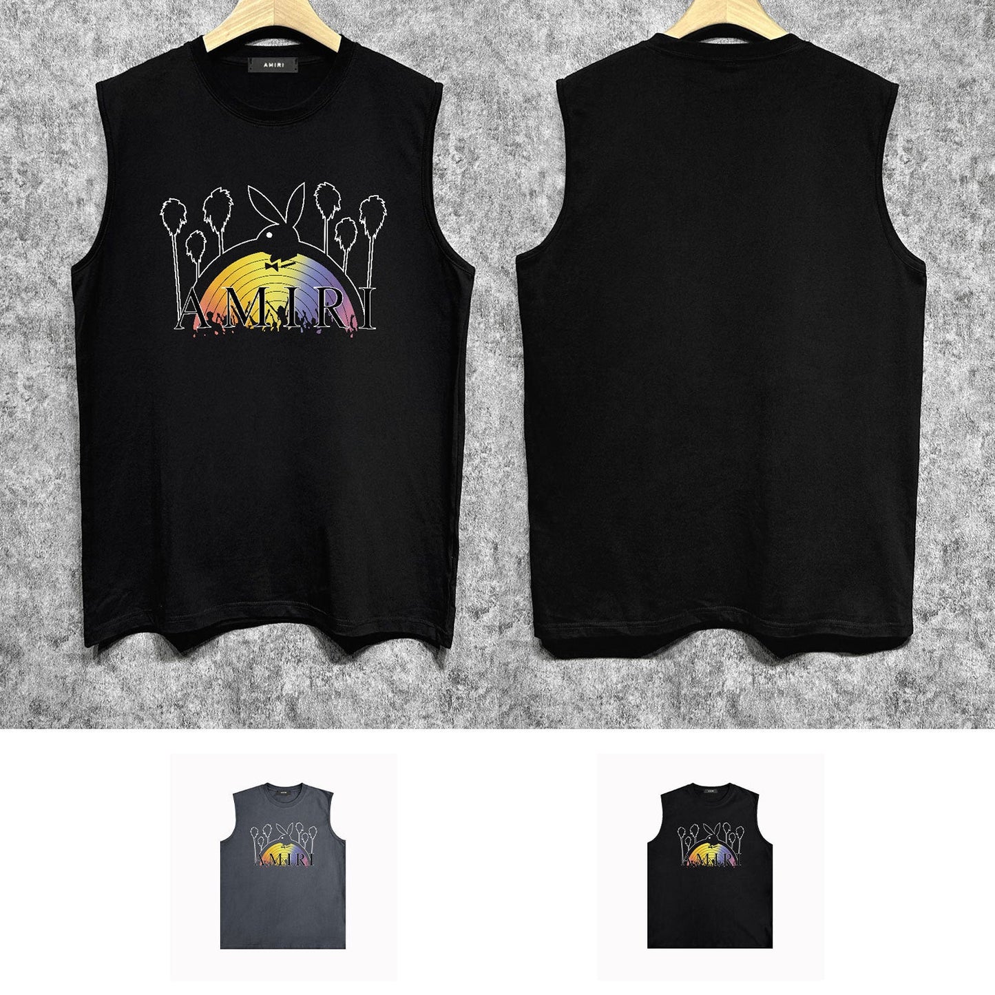 Amiri tank top rabbit rainbow printing