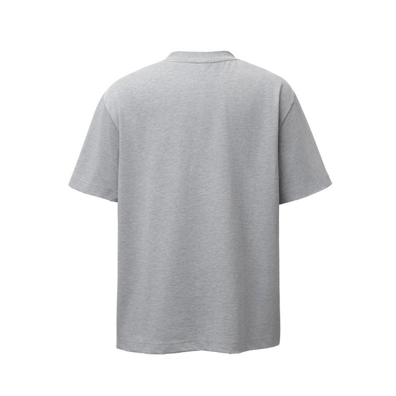 Men's t-shirts: american retro heavyweight double yarn brushed tee with letter embroidery design - men's high street oversized short sleeve t-shirt
