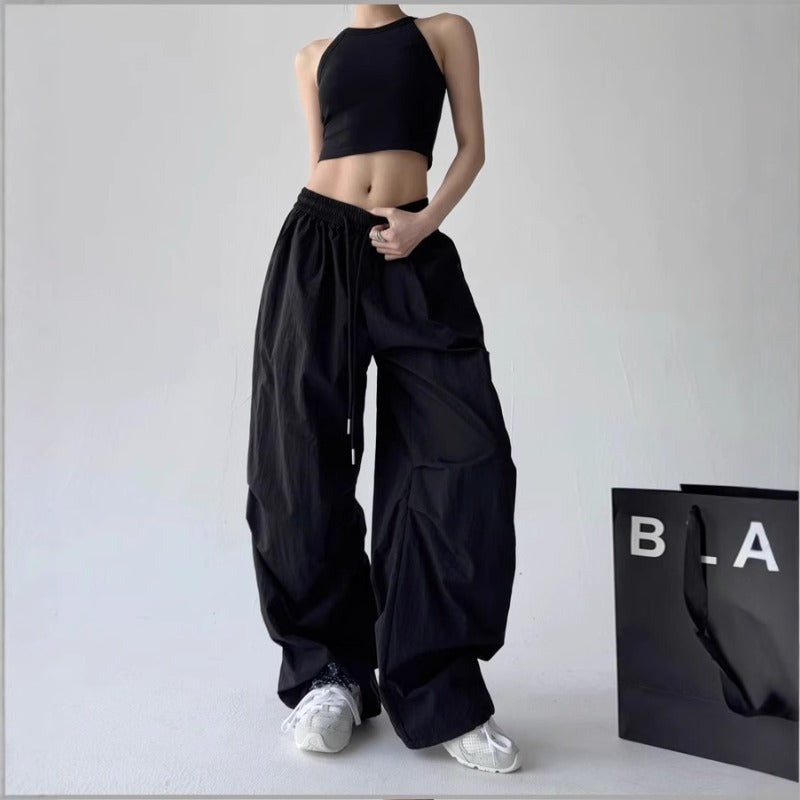 Women casual pants solid color women thin loose summer