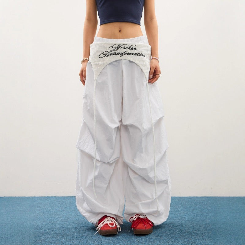 Women casual pants women's summer loose stacking fart curtain overalls