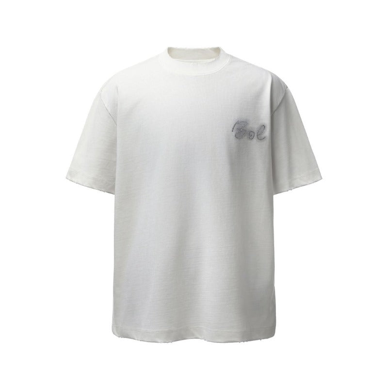 Men's t-shirts: american retro heavyweight double yarn hotfix graphic design crew neck high street oversized short sleeve tee