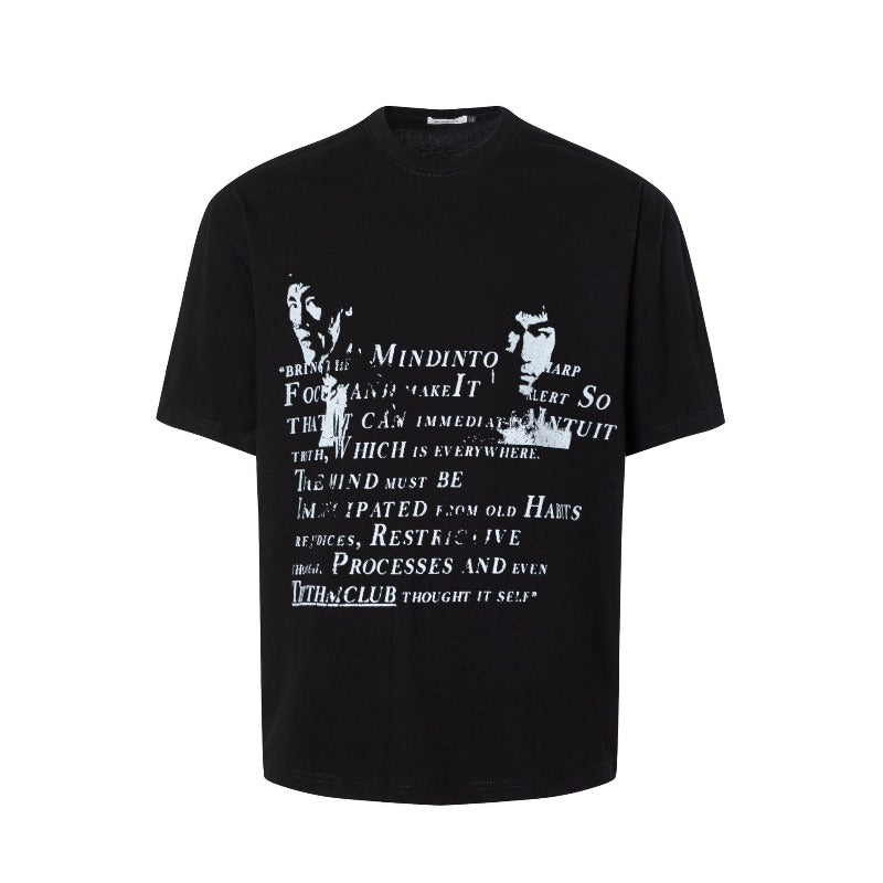 Men's t-shirts: american streetwear summer retro bruce lee premium slim-collar design men's loose-fit short-sleeve t-shirt