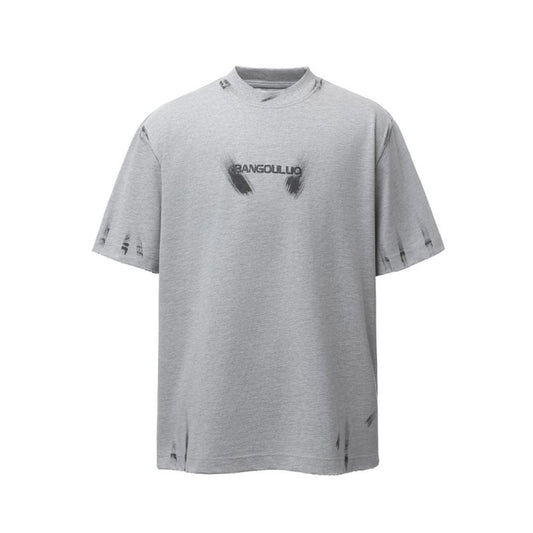 Men's t-shirts: american retro heavyweight double yarn brushed tee with letter embroidery design - men's high street oversized short sleeve t-shirt