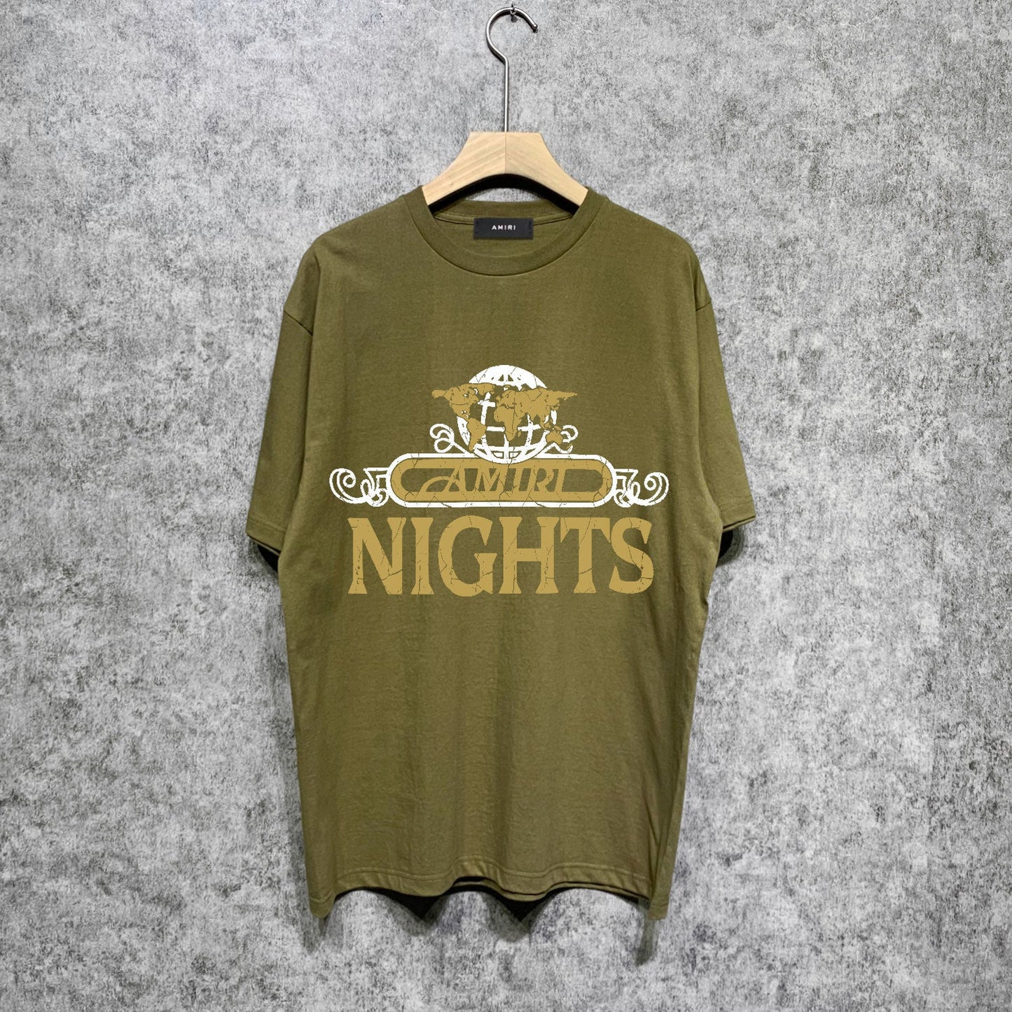 Amiri t shirts earth letter printing short sleeve