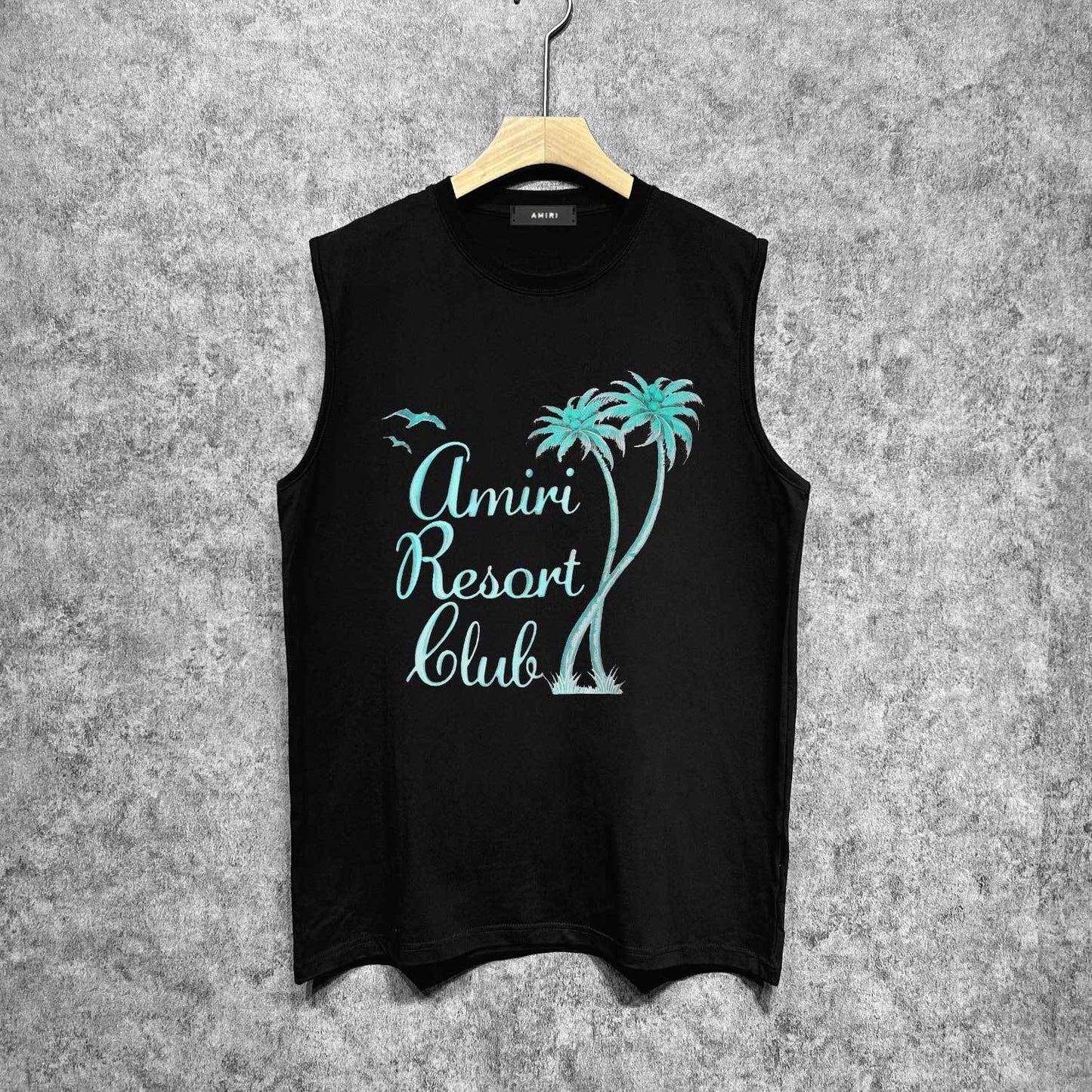 Amiri tank top coconut tree bird printing