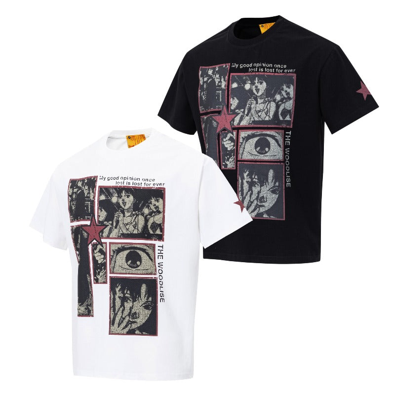 Men's t-shirts: wt american street style, unisex, premium feel, summer cartoon graphic design, cool-touch, men's loose fit short sleeve tee
