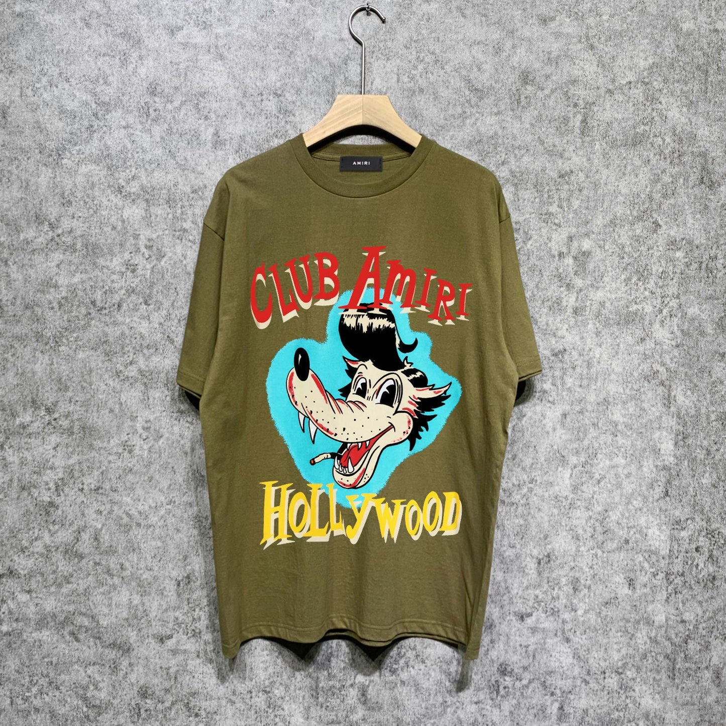 Amiri t shirts smoke gray wolf printing short sleeve