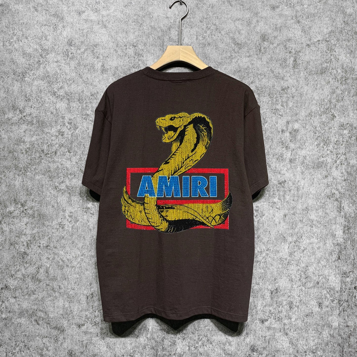 Amiri t shirts king cobra gold printing short sleeve
