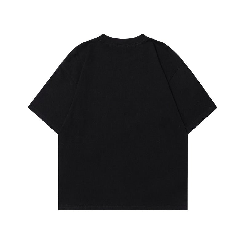 Men's t-shirts - american streetwear style, summer retro couple's magazine element silhouette design, men's loose fit short sleeve t-shirt
