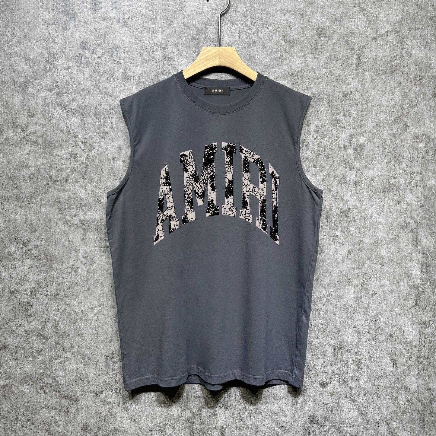 Amiri tank top with cracked letterprinting
