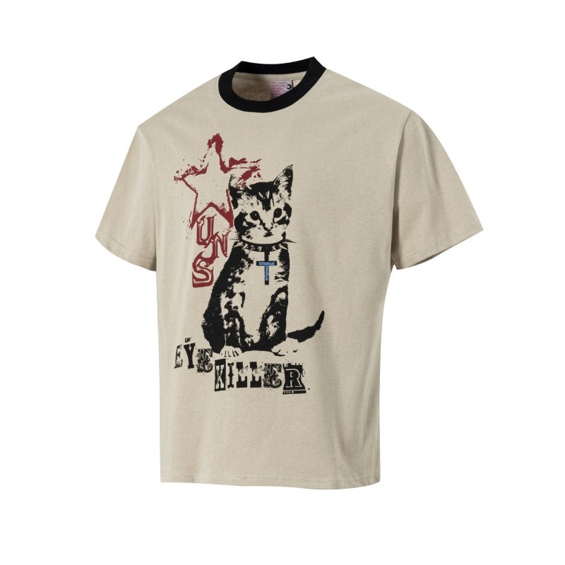 Men's t-shirts - american street style summer streetwear trendy fun graphic design premium slim fit short sleeve t-shirt