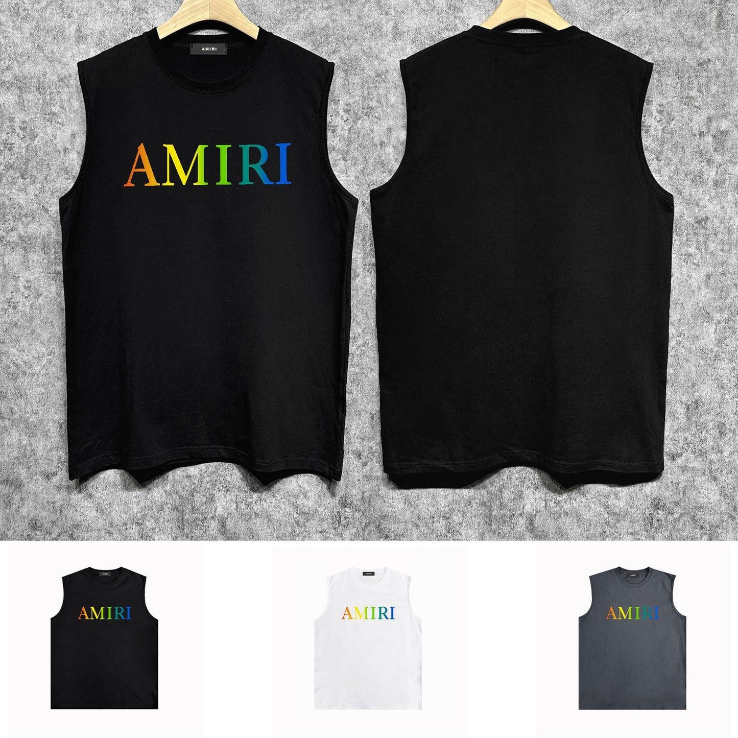 Amiri tank top gradient small letter printing