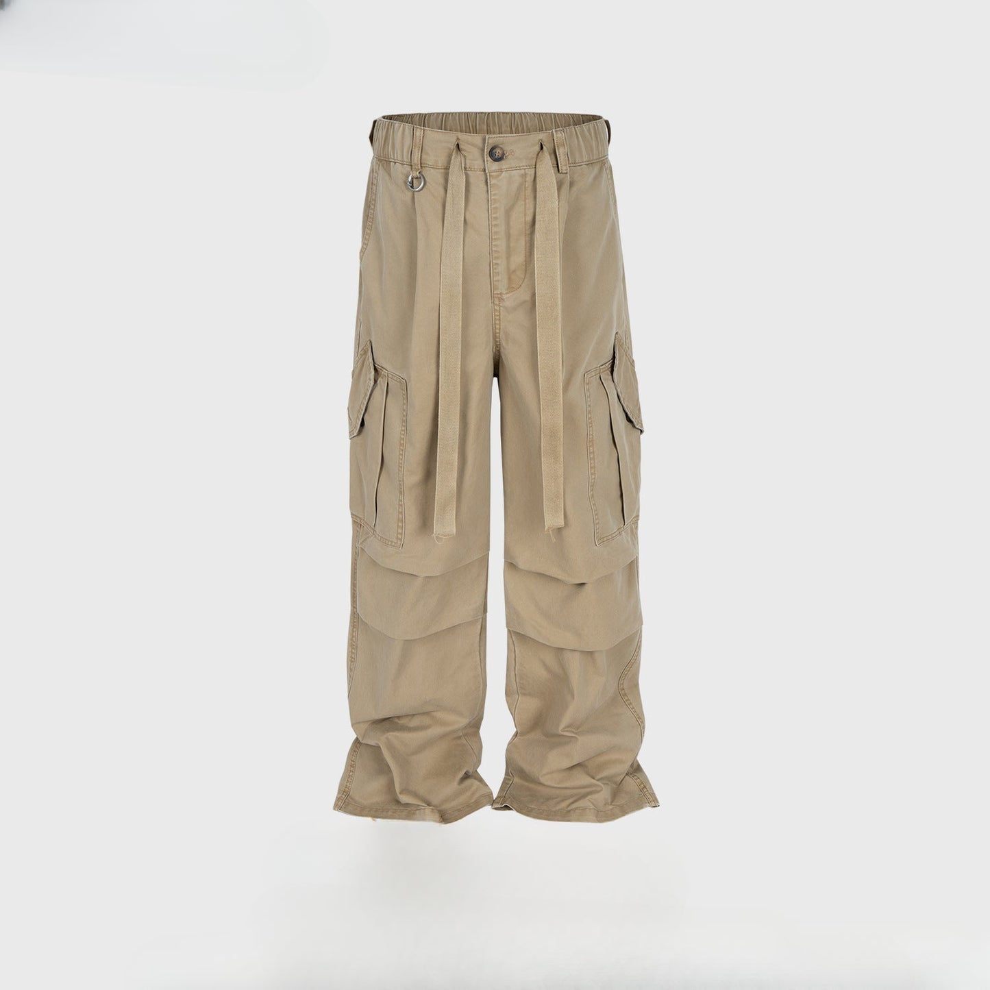 MIJKO Men's Vintage Pants MIJKO Men's High Street Overalls Functional Wind Casual Pants