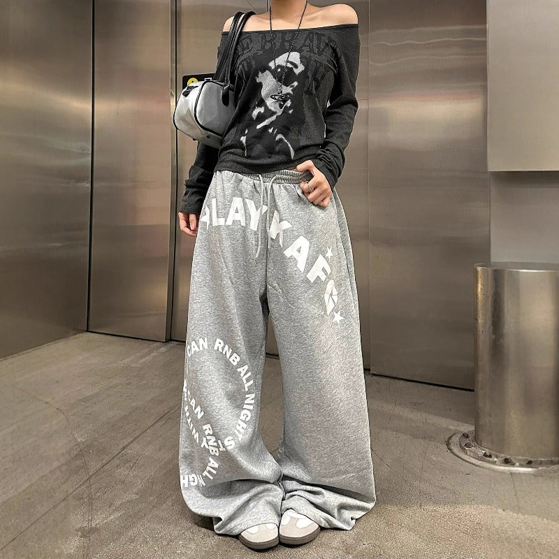 Women casual pant letter printing autumn