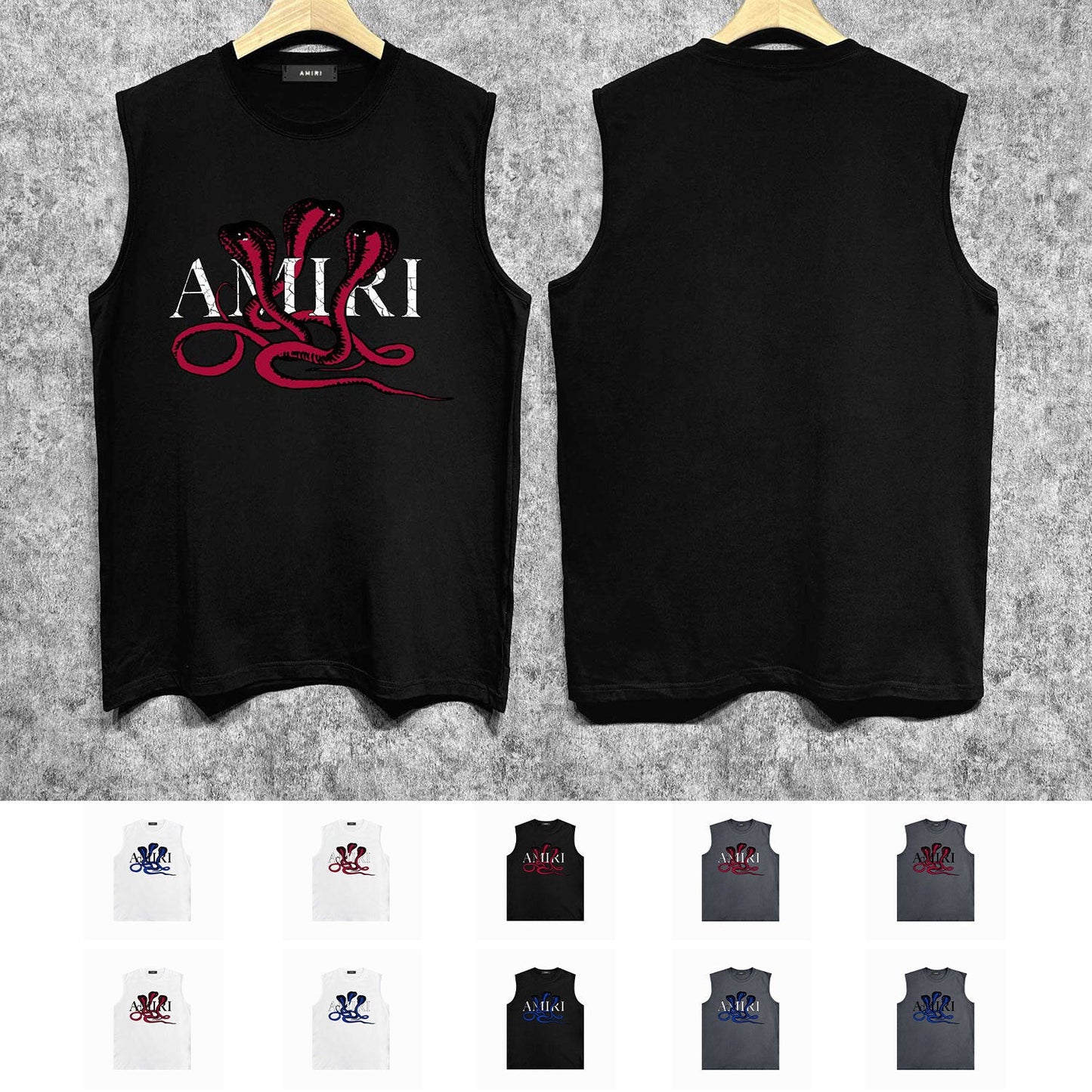 Amiri tank top new font cobra printing