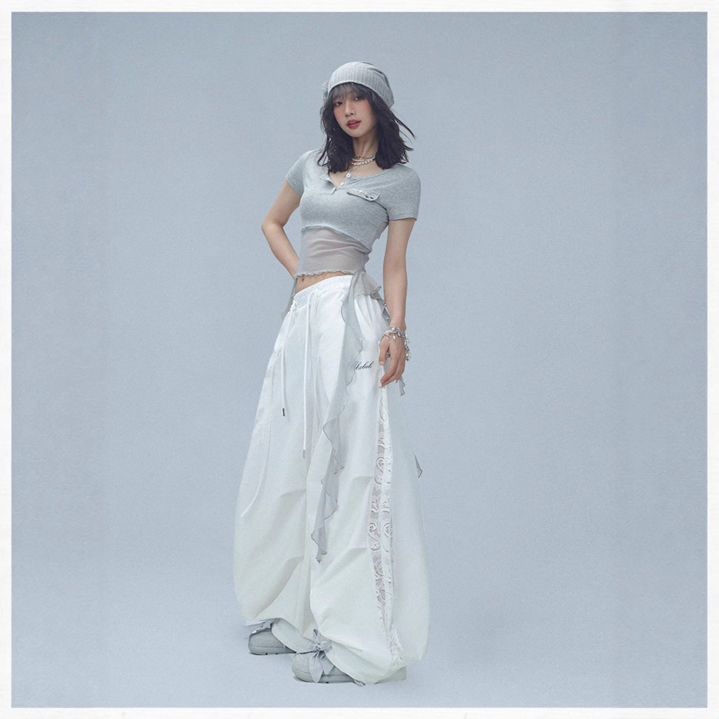 Women casual pants summer quick-drying sports trousers hip-hop wide-leg trousers
