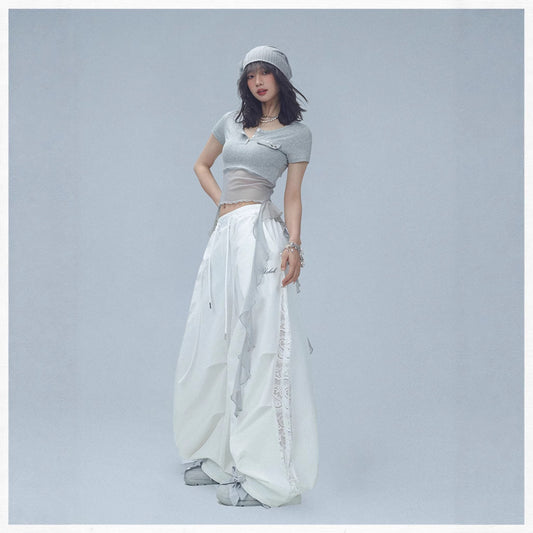 Women casual pants summer quick-drying sports trousers hip-hop wide-leg trousers