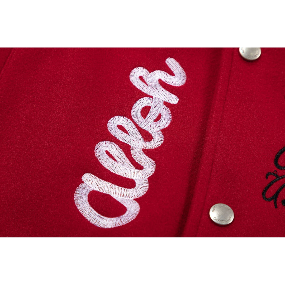 Off White Jacket Qiuxin OW Joint NBA Team Series Baseball Jacket