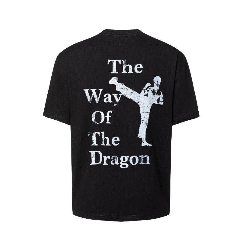 Men's t-shirts: american streetwear summer retro bruce lee premium slim-collar design men's loose-fit short-sleeve t-shirt