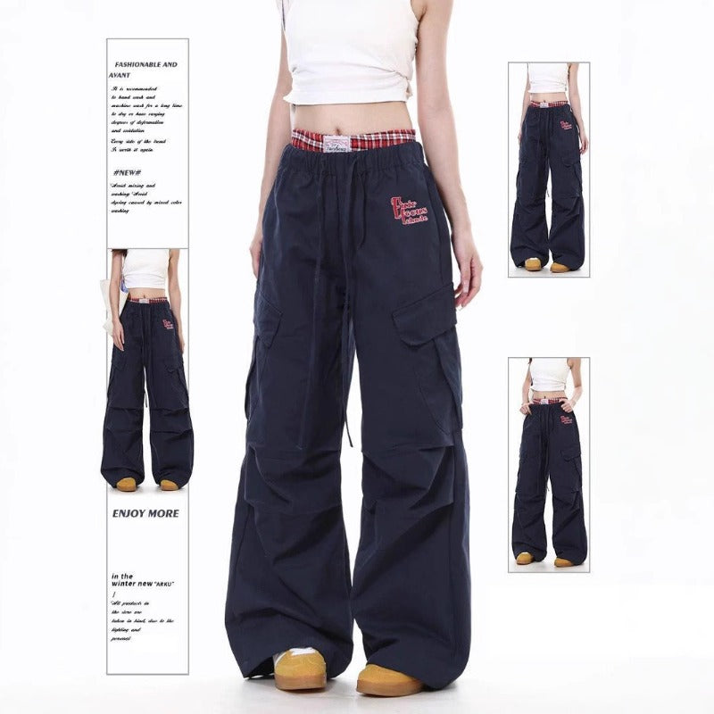 Women casual pants retrosummer double waistband