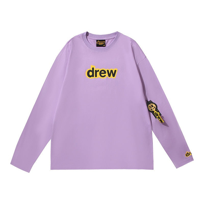 Drew house hoodie - early autumn d@ew rubber stripe letter print crewneck pullover long sleeve base layer - wholesale single piece